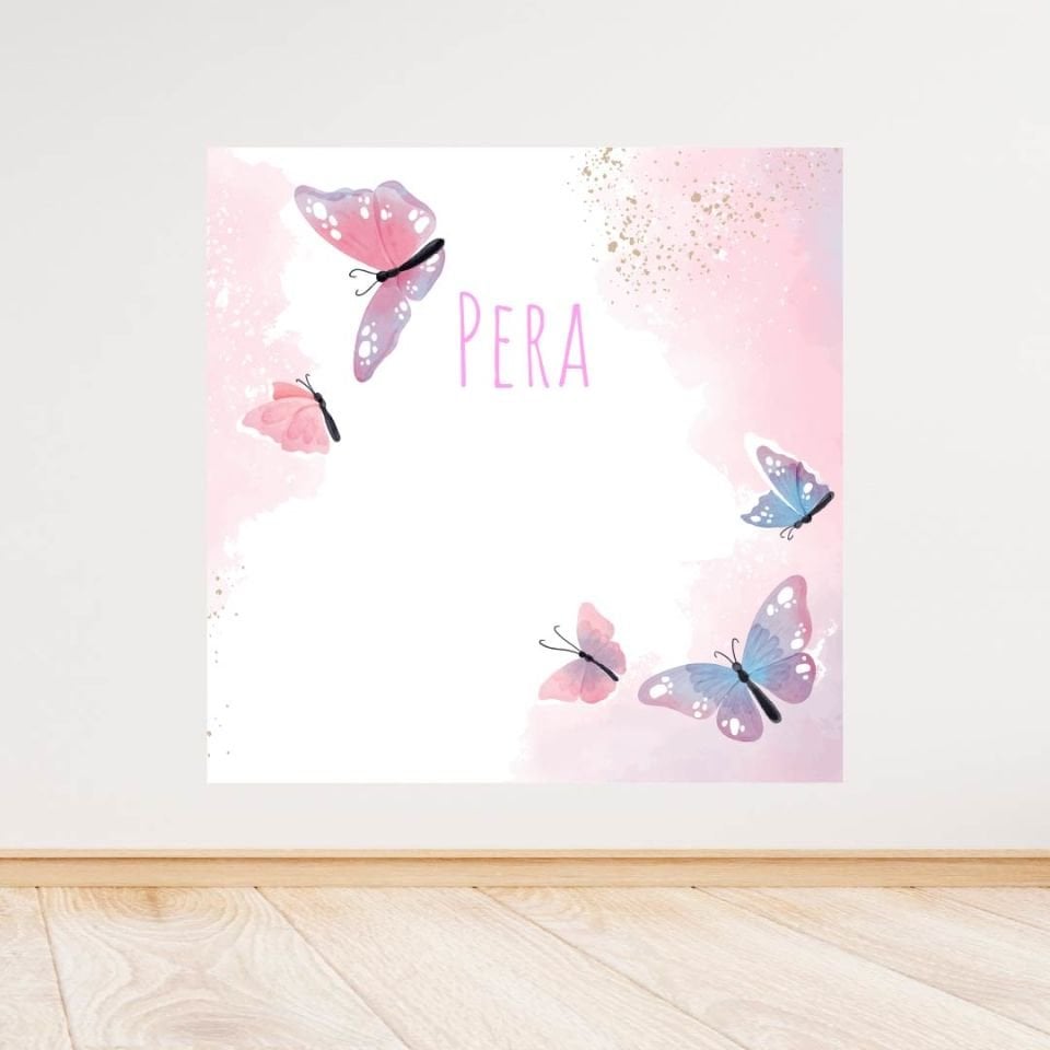 Kelebek Temalı Doğum Günü Afişi