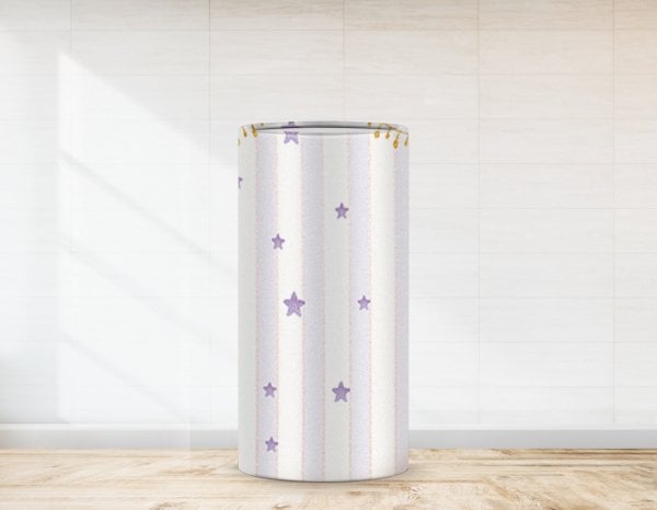 Baby Shower İçin Mor Yıldız Temalı Strafor Kaplaması