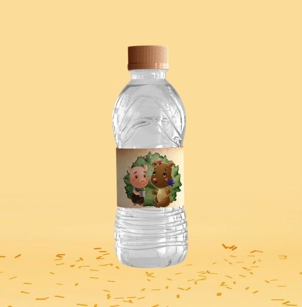 Çiftlik Temalı Su Şişesi Etiketi