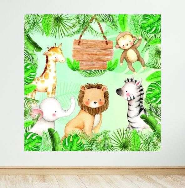 Safari Konseptli Doğum Günü Afişi