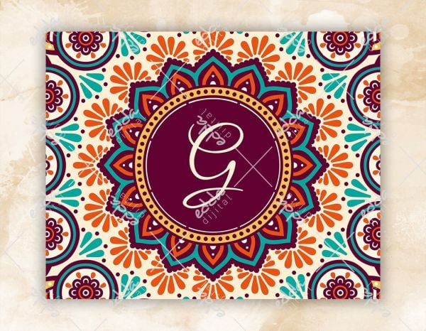 Hint Model Mandala Desenli Kına Pisti Kaplaması