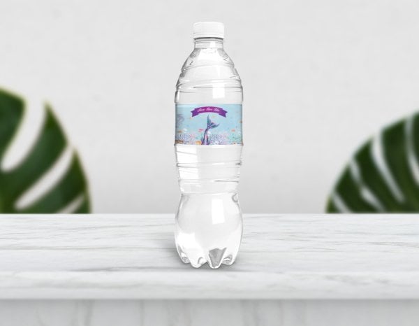Deniz Kızı Temalı Kuyruklu Su Şişesi Etiketi