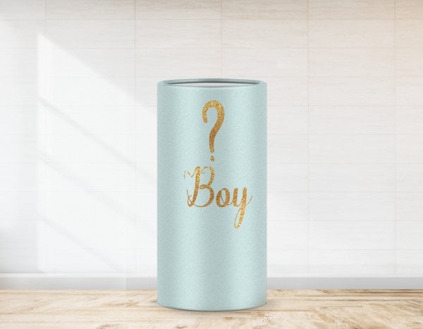 Baby Shower Mavi Soru İşareti  Temalı Strafor Kaplaması