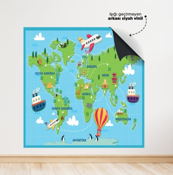 Harita Konsepti Doğum Günü Afişi