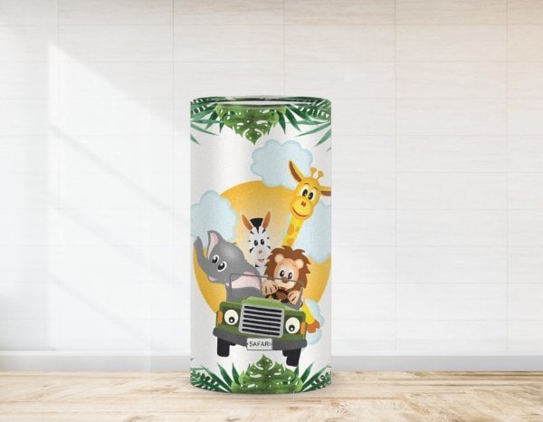 Safari Arabalı Hayvanlar Temalı Strafor Kaplaması