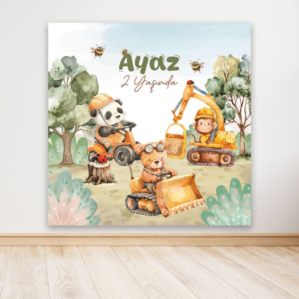 İnşaat Temalı Doğum Günü Afişi