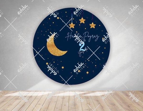 Gece Temalı Baby Shower Afişi