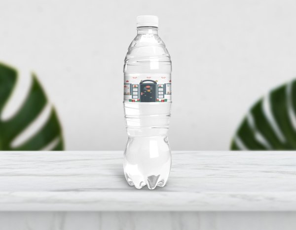 Kış Temalı Su Şişesi Etiketi