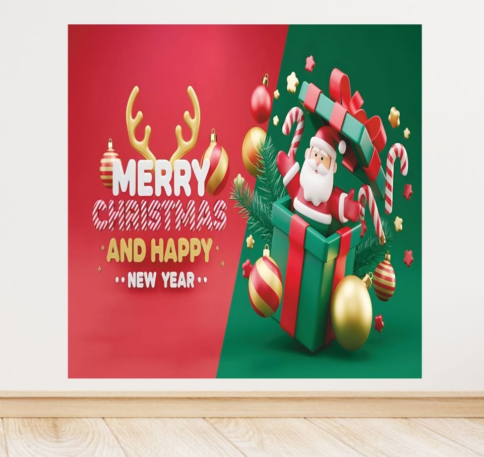 Yeni Yıl Temalı Doğum Günü Afiş