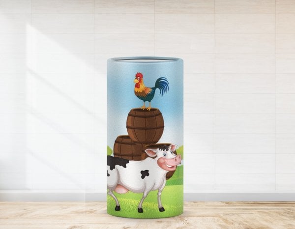 Çiftlik Hayvanları Horoz ve İnek Temalı  Strafor Kaplaması