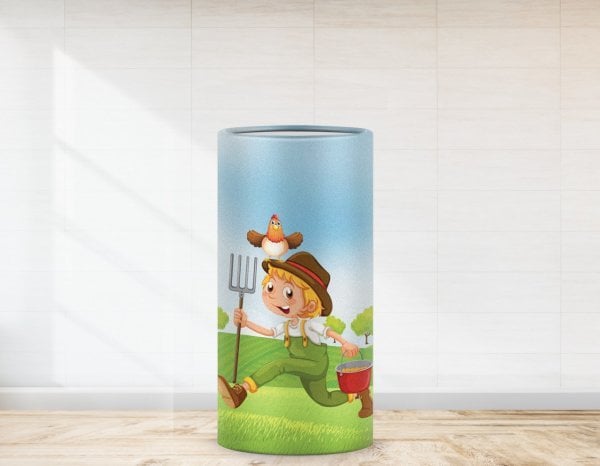 Çiflik Konsept Çiftçi ve Tavuk Temalı Strafor Kaplaması