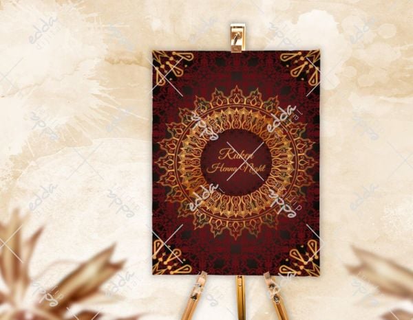 Hint Desenli Kına Karşılama Panosu