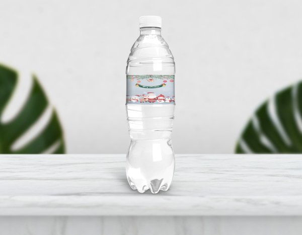 Kardan Adam Temalı Su Şişesi Etiketi