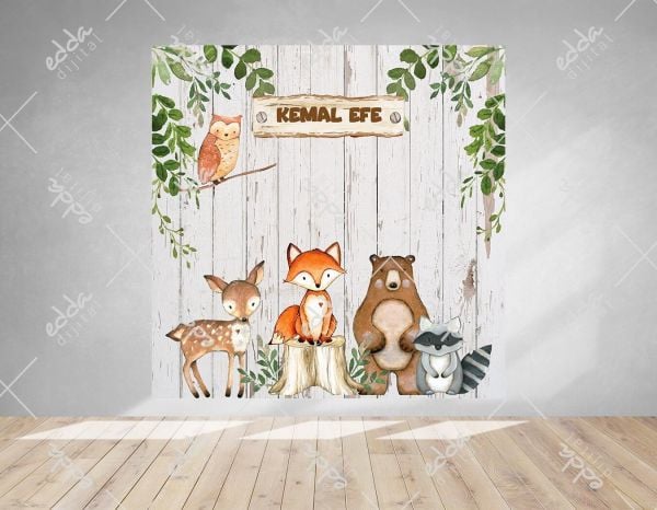 Woodland Temalı Kare Parti Afişi