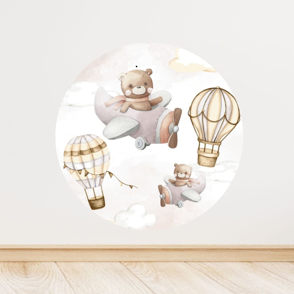 Pilot Ayıcık Temalı Doğum Günü Afişi