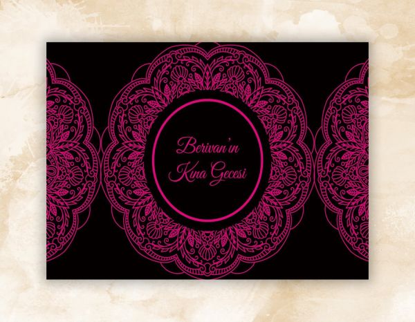 Mor Desenli Kına Pisti Kaplaması