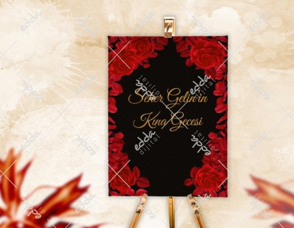 Gold İsim Detaylı Karşılama Panosu