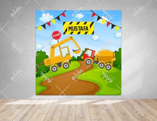 İnşaat Temalı Parti Afişi