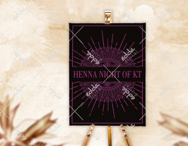 Mor Renkli Desenli Karşılama Panosu