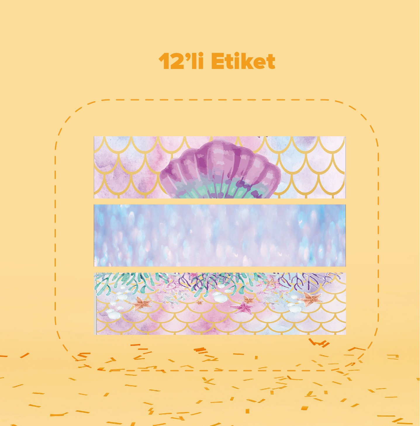 Denizkızı Temalı Su Şişesi Etiketi