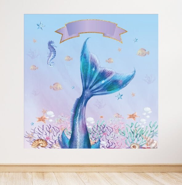 Deniz Kızı Konseptli Doğum Günü Afişi