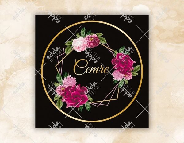 Gül Temalı Çemberli Kına Pisti Kaplaması