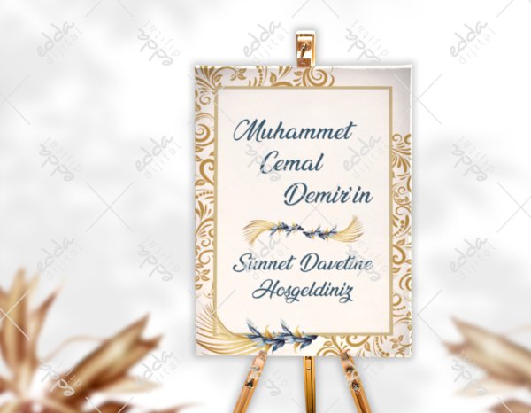 Gold Detaylı Sünnet Karşılama Panosu