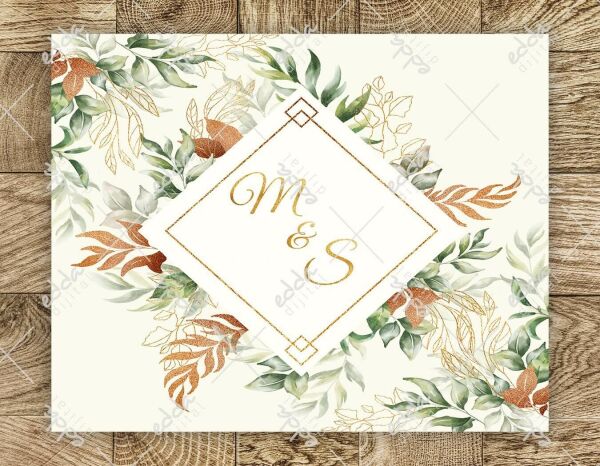 Kahverengi ve Yeşil Yapraklar Desenli Dans Pisti Kaplaması